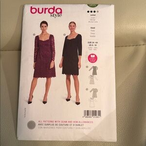 Burda Style Sewing Pattern 5835 Dress Pattern
Sz 8-18 NIP